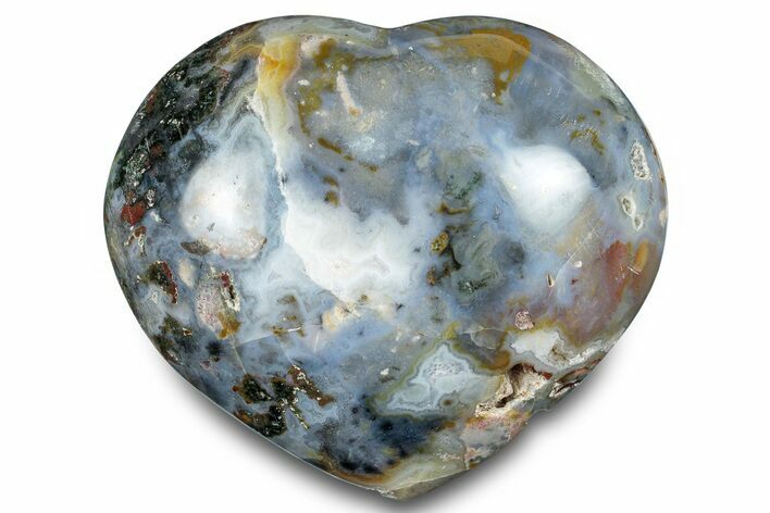 Polished Ocean Jasper Heart - Madagascar #283570